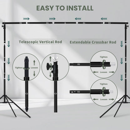 10x7 ft Backdrop Stand, Maxztill Adjustable Photo Studio Background Stand Support Kit, Banner Stand for Parties Wedding Photography Decoration with Carrying Bag
