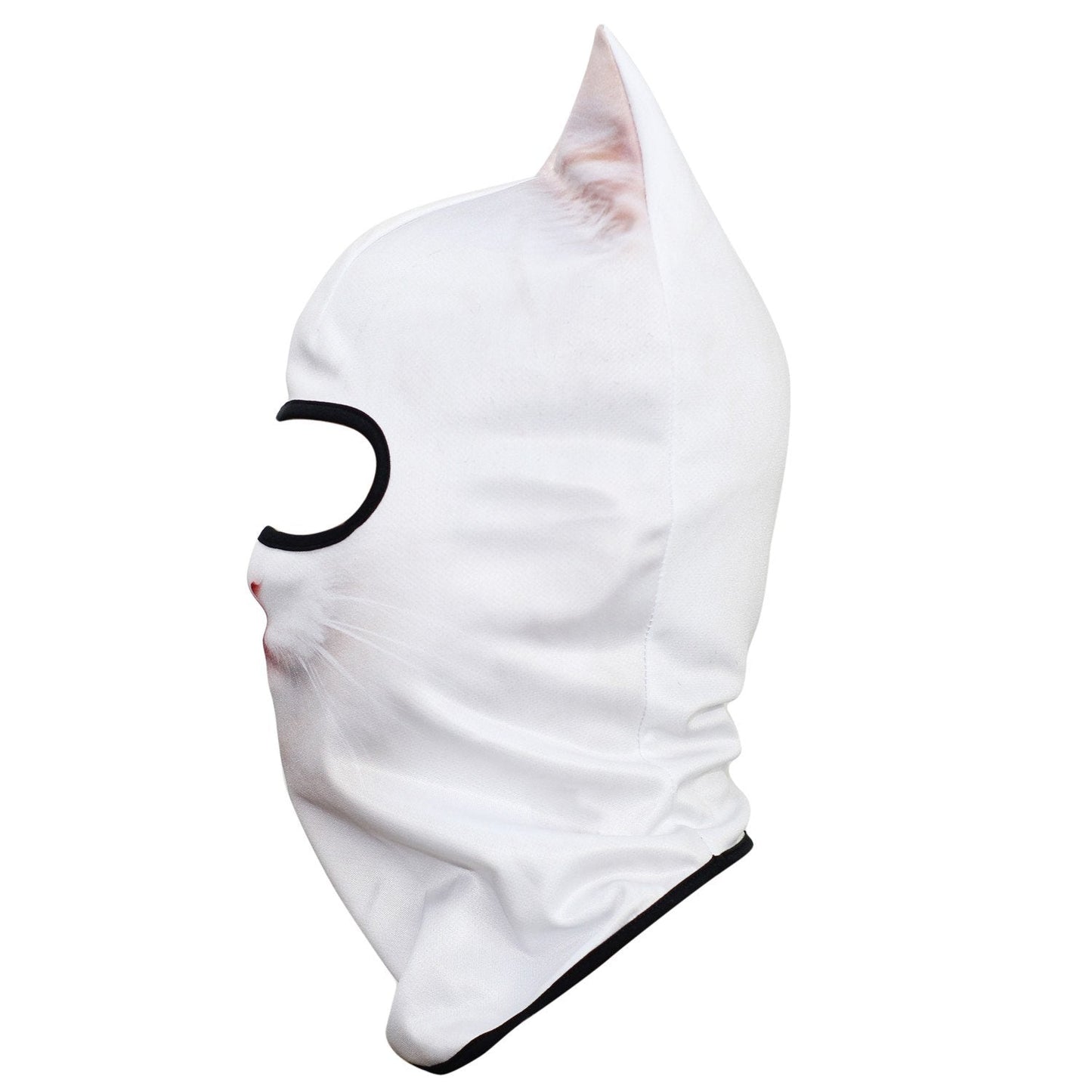 WTACTFUL 3D Animal Ears Balaclava Windproof Face Mask Cover Protection for Music Festivals Raves Halloween Party Riding Skiing Snowboarding Snowmobile White Cat MEB-27