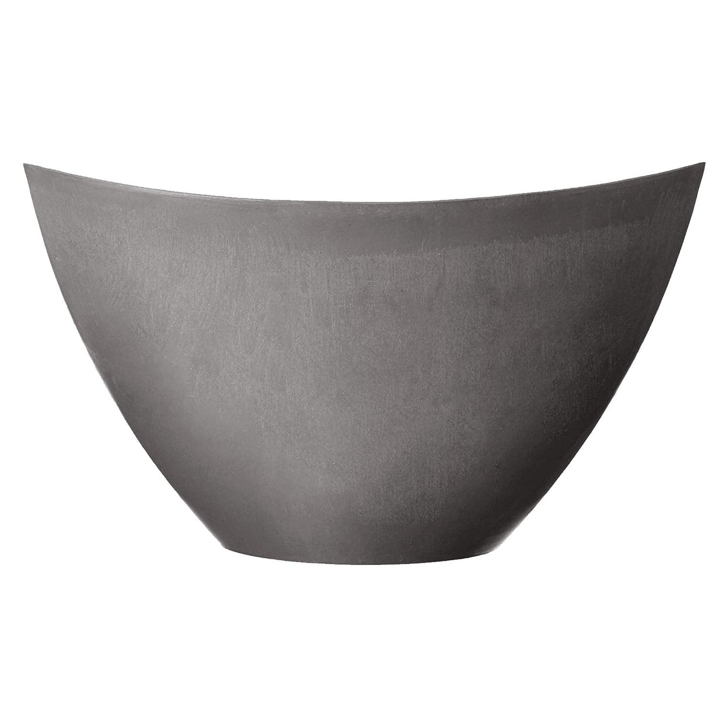 Arcadia Garden Products PSW Pot Collection YB41CT Plastic/Stone/Wood Composite Curved Planter Pot – No Drainage Hole (Drillable), for Indoor and Outdoor Plants and Gardens, 16-inch, Cement Gray