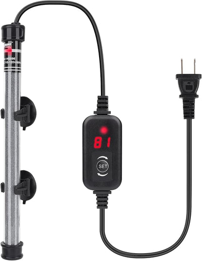 hygger Submersible Aquarium Heater, 100W 150W 200W 300W Adjustable Fish Tahk Heater with Temperature Controller, LED Display, Small Aquarium Betta Heater for up to 20/26/40/48 Gallons