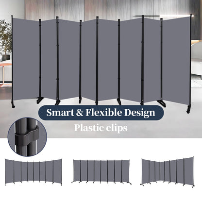Room Divider 6 Panel-176''Wide Folding Privacy Screen,Large Partition Wall