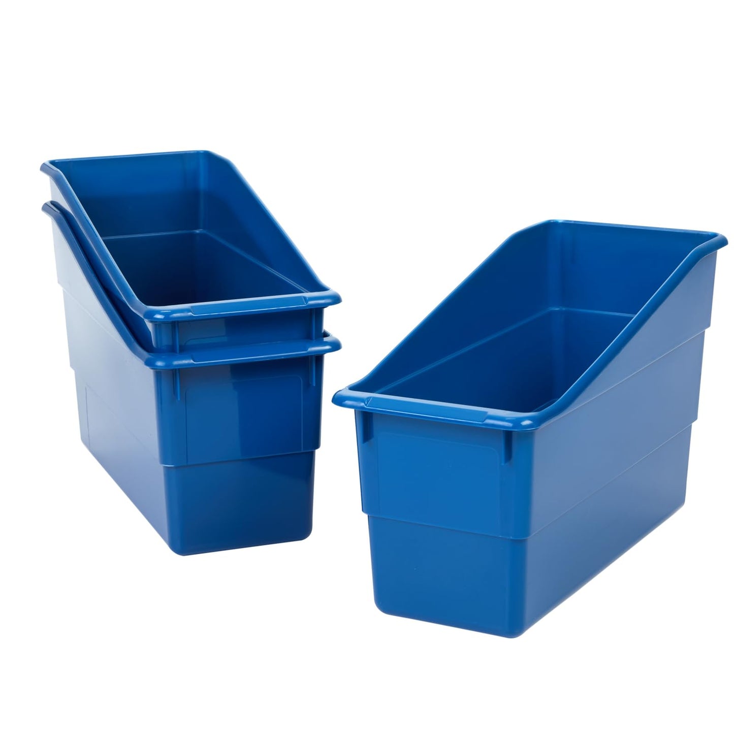 Really Good Stuff Durable Book and Binder Holders 12 Pack, Blue - Ideal for Narrow or Vertical Storage Needs - Book, Magazine, File Folder, and Binder Holders - Classroom Organization Made Easy