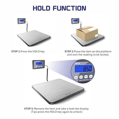 Shipping Scale, 400lb/1oz, Digital Postal Scale with Hold/auto-Off/Tare Function, Mail Scale for Packages/Pets/Luggage/Office, Heavy Duty Scale, Batteries & USB Cable Included