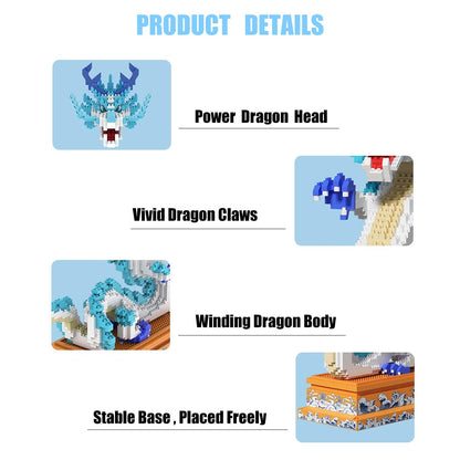 HONLANCH Dragon Series Auspicious Lucky Dragon Micro Building Blocks Set (2020Pieces,Base with Storage Function)-Toys Gifts for Kid and Adult