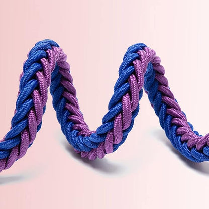 Love Dream Dog Collar and Leash Set, Heavy Duty Nylon Braided Rope Strong 4 FT Dog Leash and Martingale Training Collar for Small Medium Large Dogs Training and Walking (Blue & Purple)