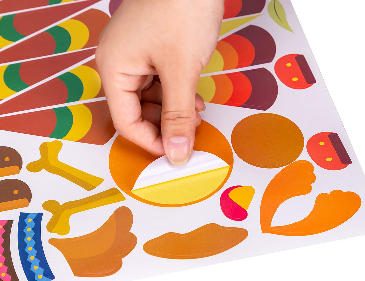 52pcs Thanksgiving Crafts for Kids, Make-A-Turkey Stickers Party Games/Favors/Supplies(Style1)