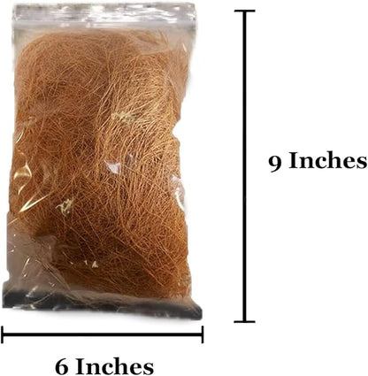 SunGrow Finch Coconut Fiber, Loose Bedding Substrate for Birds Nest Cages, Nesting Material for Budgie Hummingbird Canary Parakeet, 3 oz