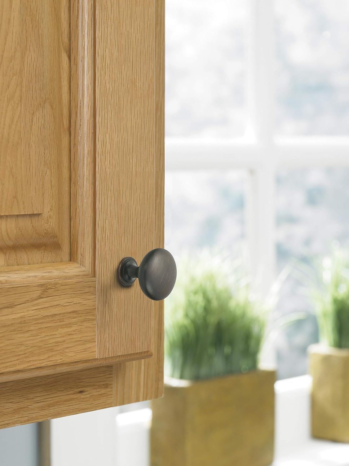 Amerock | Cabinet Knob | Oil Rubbed Bronze | 1-1/4 inch (32 mm) Diameter | Edona | 10 Pack | Drawer Knob | Cabinet Hardware