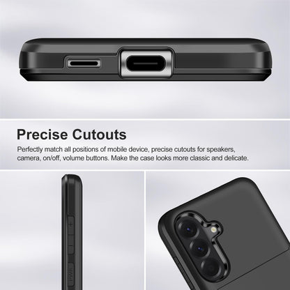 SAMONPOW for Samsung Galaxy A56 5G Case with Card Holder Wallet Case Heavy Duty Women Men Protective Dual Layer Shockproof Hidden Card Slot Slim Wallet Phone Cover for Samsung Galaxy A56 5G, Black