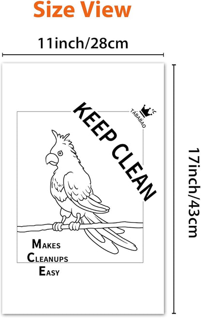 Bird Cage Paper Liners, 100pcs Disposable Pre-Cut Large Liners for Parrot, Parakeet, Conure, Cockatiel, 17 X 11 inch, White