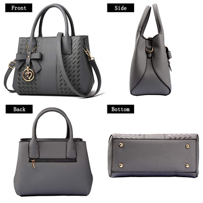 Jeniulet Purses and Handbags for Women Fashion Ladies PU Leather Top Handle Satchel Shoulder Tote Bags Dark Gray 10.2" x 3.9" x 7.9"