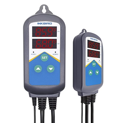 Inkbird Aquarium Heater with Probe Thermostat Fish Ornamental Shrimp Reef Tanks 24 Hours Double Time with Day Night Automatic Temperature Controller