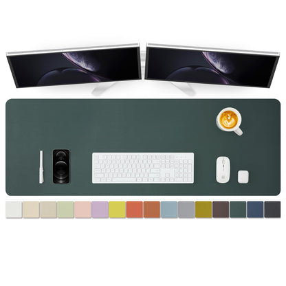 Large Desk Mat - 47.2"x 17" Non-Slip PU Desk Pad for Office and Home - Ideal for Large Mouse Pad and Desk Mats on Top of Desks(Dark Green)