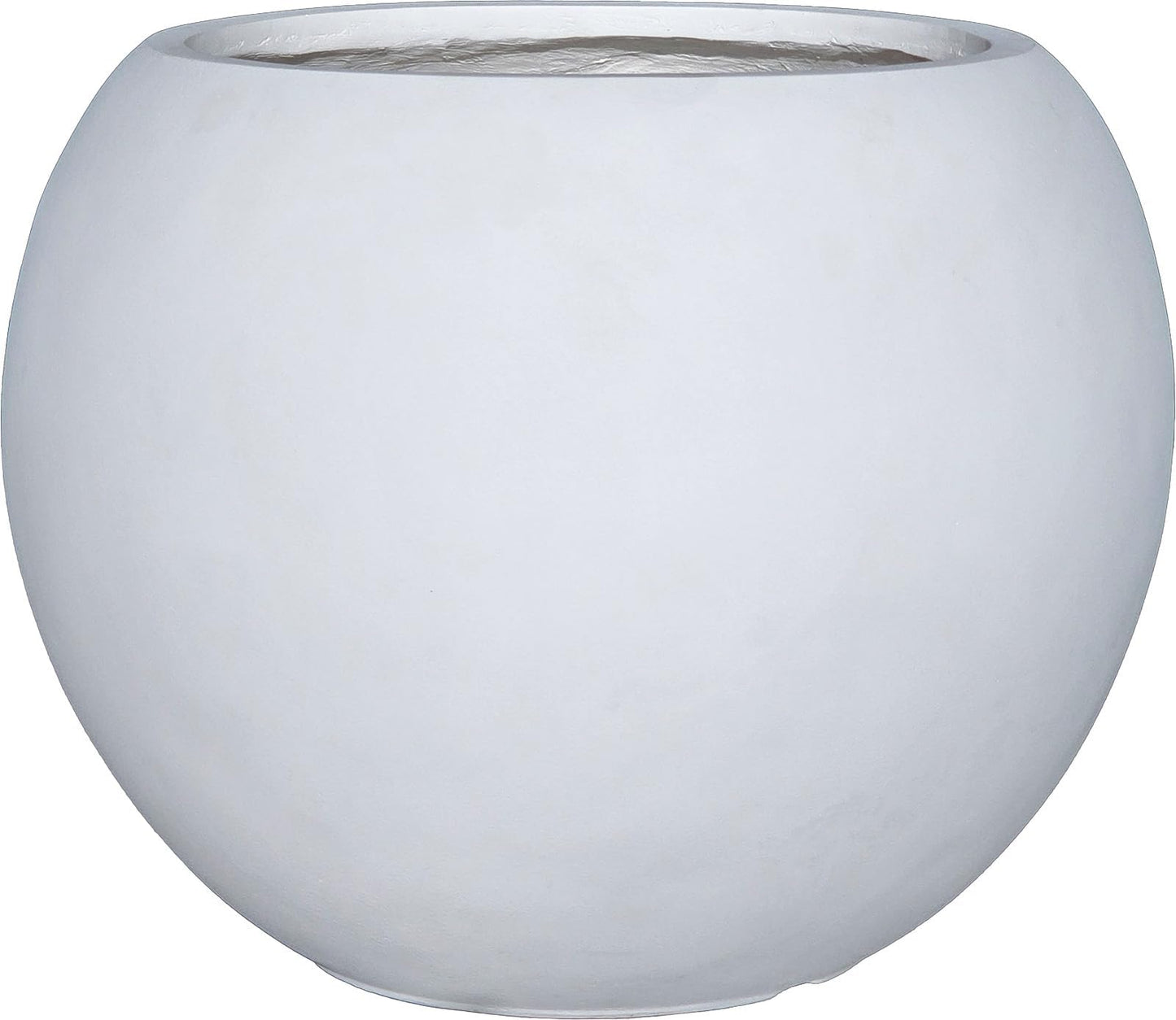 Panlaolao 13.5 H x 17" Dia (12" Pot Opening) Round Fiberstone Planter with Drainage Hole, White, Indoor/Outdoor Large Plant Pot for Home Patio Garden, Ideal for Large Plants