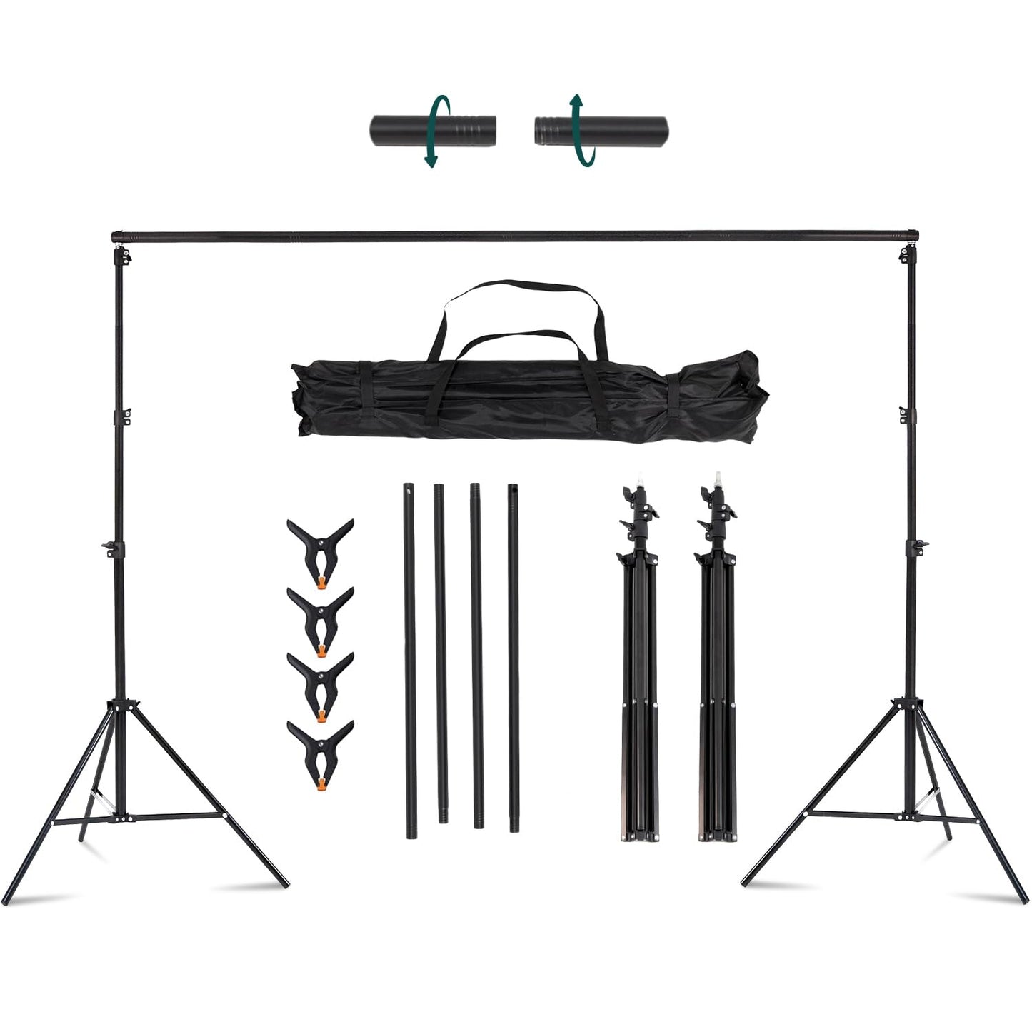 Kate Photo Backdrop Stand 10x8.5ft Adjustable Background Stand Kit for Photography (Indoor/Outdoor) and Party Decorations, Maximum Load 5kg/11lb