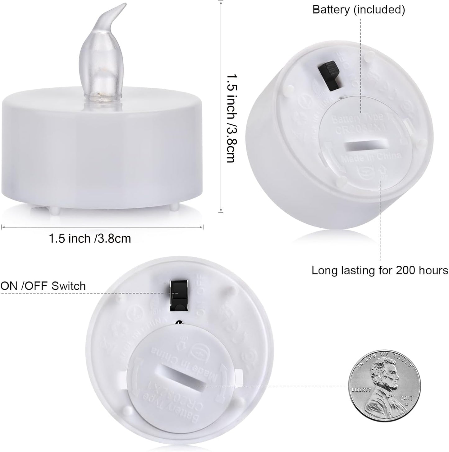 Boakboary LED Tea Lights with Remote Control: 24pcs Flickering Flameless Candles,Long Lasting 400+Hours,Battery Operated Electric Tealight for Home Decoration Seasonal&Festival Celebration(Warm White)