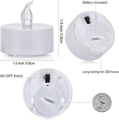Boakboary LED Tea Lights with Remote Control: 24pcs Flickering Flameless Candles,Long Lasting 400+Hours,Battery Operated Electric Tealight for Home Decoration Seasonal&Festival Celebration(Warm White)