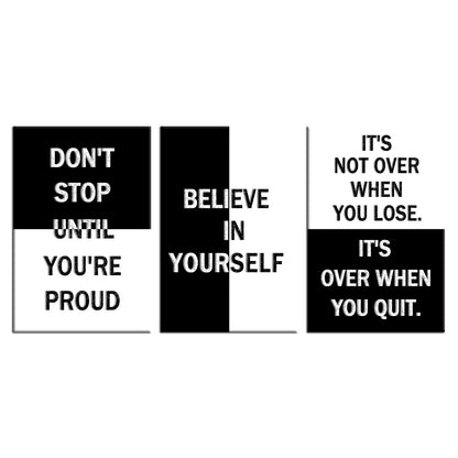 Motivational Canvas Wall Art Poster Painting 3 Piece Inspirational Entrepreneur Quotes Positive Picture Print Wall Decor for Modern Home Bedroom Office Artwork Stretched and Framed [48''Wx24''H]