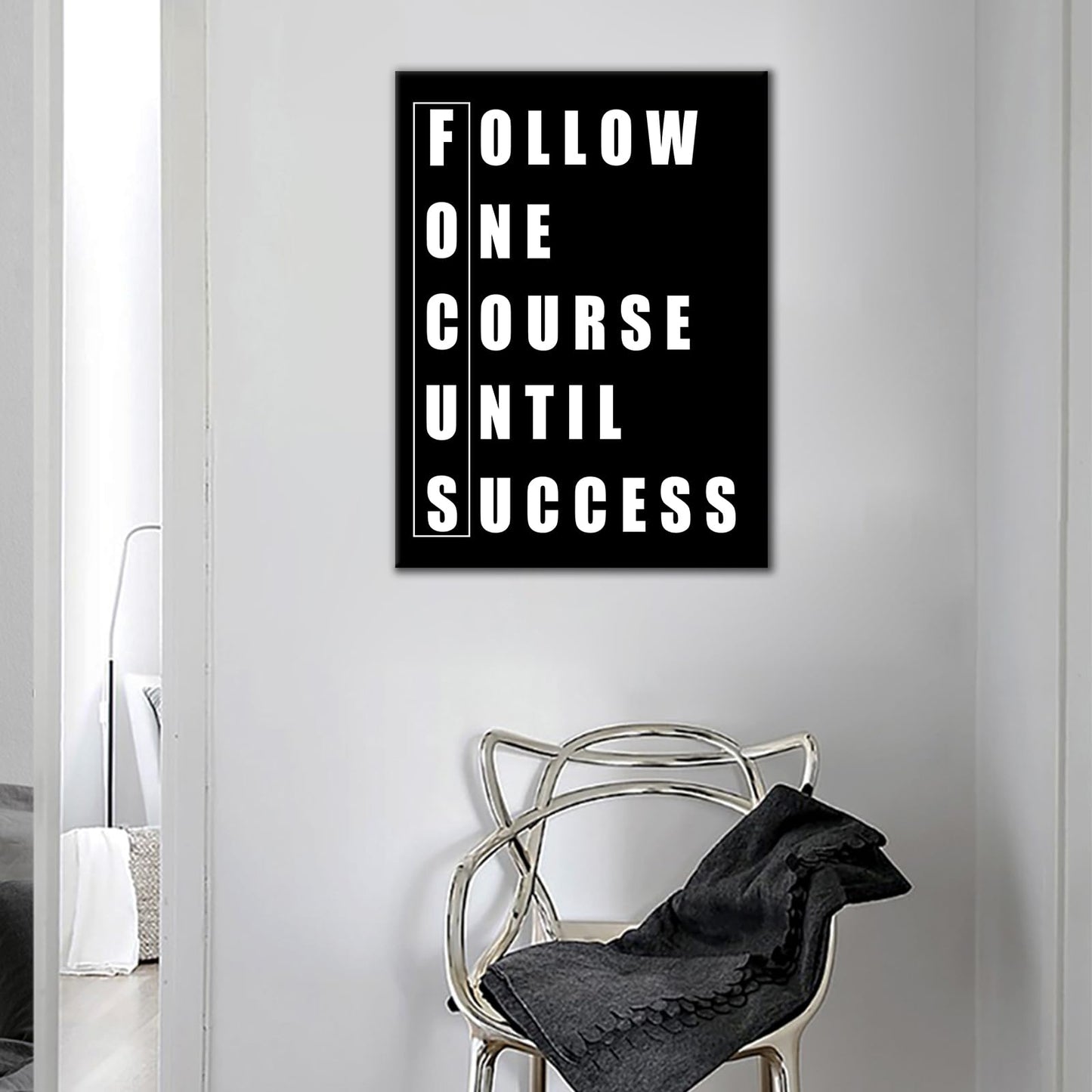 Inspirational Canvas Wall Art Motivational Poster Print for Home Positive Quotes Wall Decor Modern Inspiring Picture Painting Artwork for Bedroom Gym Office Stretched and Framed [18''W x 24''H]