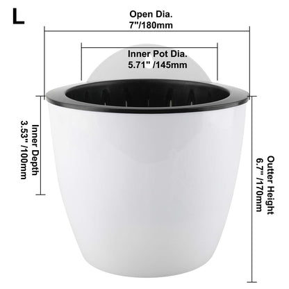 Homend 7 Pack Self Watering Hanging Planters, L Size, Suitable for Indoor or Outdoor Use, Durable and Great for Gifting
