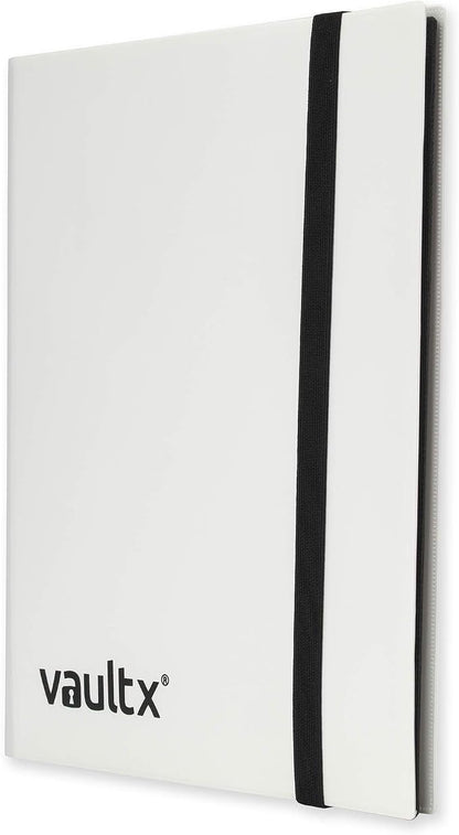 Vault X 9 Pocket Standard Strap Binder, Holds 360 Trading Cards in 20 Side-Loading Pages (White)