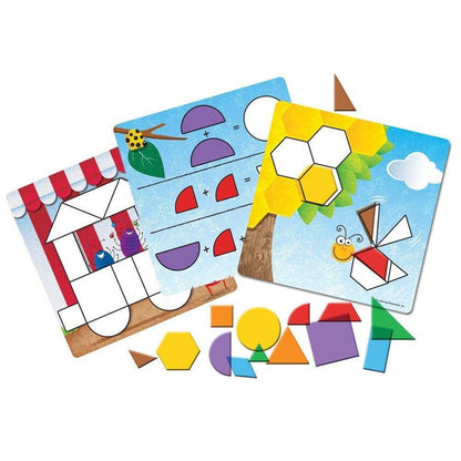 Learning Resources Shapes Don't Bug Me - Geometry Activity Set - 136 Pieces, Ages 5+ Learning Math Games for Kids, Back to School Activities, Classroom Games for Teachers