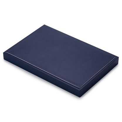 Oirlv Stackable Necklace Pendant Bracelet Organizer Tray Blue Leather Jewelry Drawer Organizer Trays