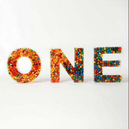 OAEUQ 10-Inch Magnetic Alphabet Candy Jar Refillable Fillable Letters For Candy Tray Reusable Lidded Candy Jar Candy Buffet Container Set (Q, 1)