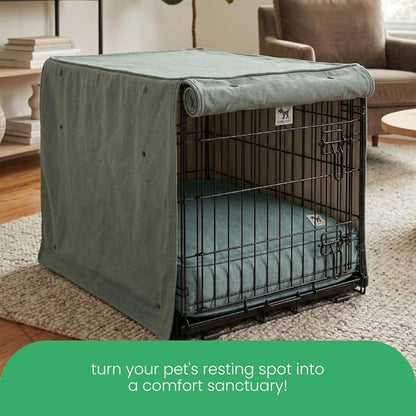 Molly Mutt Quiet Light Dog Crate Cover, GOTS-Certified 100% Organic Cotton Canvas Cover for Dog or Puppy Kennel and Cage, Washable, Free of Harmful Chemicals, Small, Fits 24"x18"x21" Crate