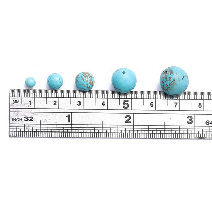 BEADIA Natural Blue Turquoise Stone Round Loose Semi Gemstone Beads for Jewelry Making 4MM 89PCS