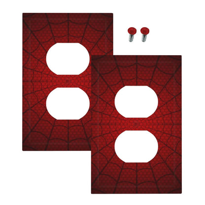 Lolreai Outlet Covers Red Black Spider Web 1 Gang Duplex Light Switch Cover Plate Decorative Wall Plates Electrical Switchplate Receptacle for Kids Room Home Decor（2 Pack）