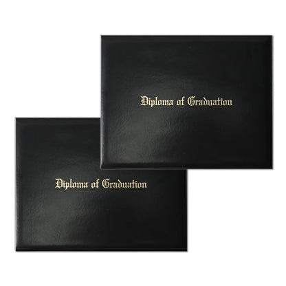 YIIOSS Diploma Holder Diploma Covers 8.5”x11” Imprinted “Diploma of Graduation”for Graduation Certifications Folder,Black,2-Pack