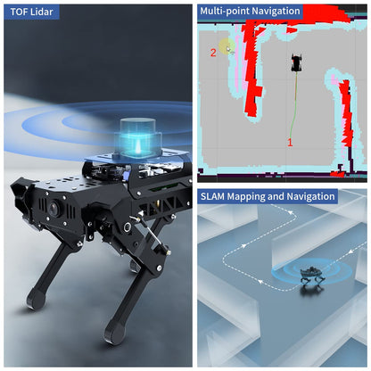 PuppyPi Robot Dog with ChatGPT Large AI Models AI Embodied Intelligence ROS Robotic Dog Vision Scene Voice Understanding SLAM Mapping Navigation Bionic Quadruped Robot, Pro Kit & RaspberryPi5 4GB