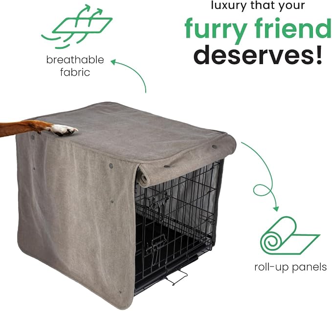 Molly Mutt Jupiter Dog Crate Cover, GOTS-Certified 100% Organic Cotton Canvas Cover for Dog or Puppy Kennel and Cage, Washable, Free of Harmful Chemicals, Small, Fits 24"x18"x21" Crate