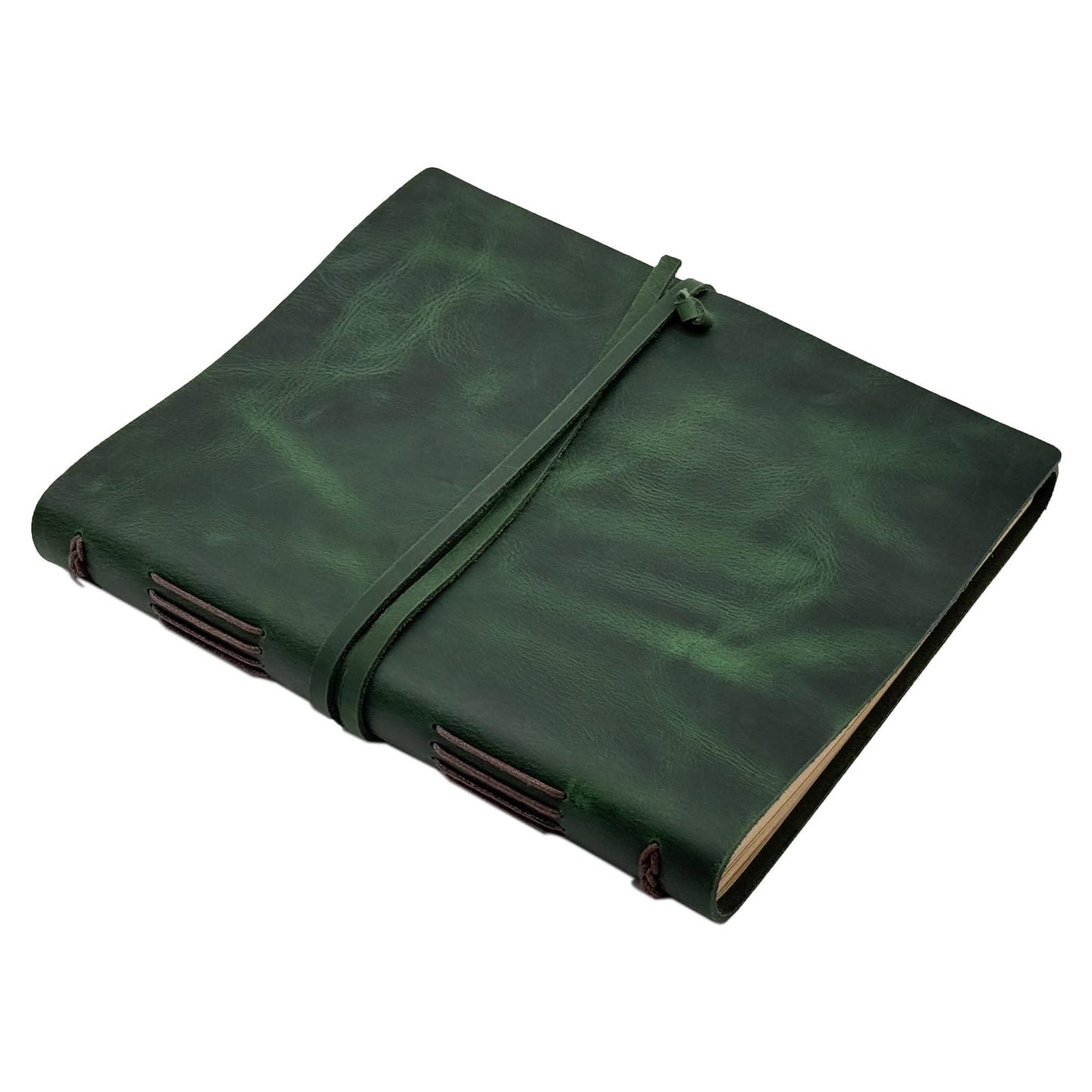 CooLeathor Large Notebook Journal - Genuine Leather Journals for Writing A4 Size Diary 8x10 Inch, Notepad For Women and Man, Gifts,Work,Travel Dark Green