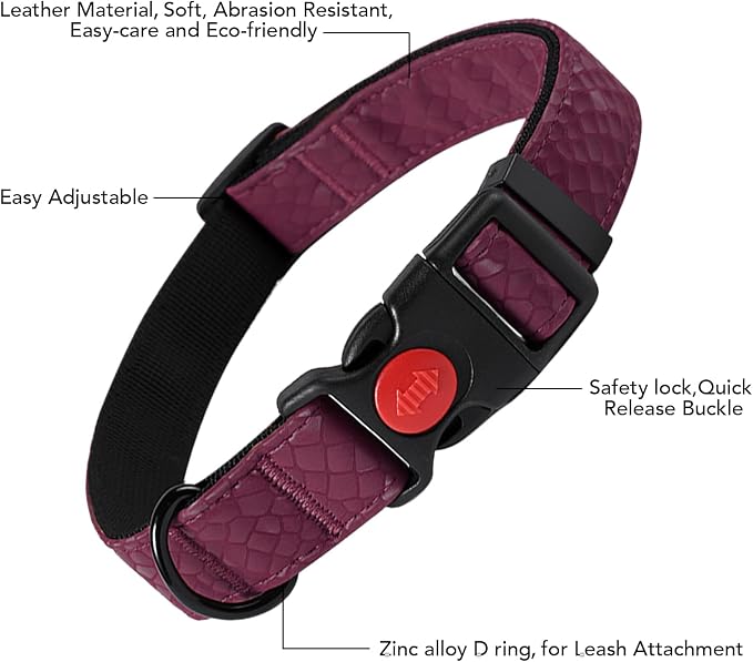 Soft Leather 4ft Dog Collar and Leash Set,Stylish 4ft PU Leather Dog Training Leash, Adjustable Durable Pet Collars with Quick Release Buckle for Large Dogs,Medium Dogs,Terracotta (red-Brown, 4 feet)