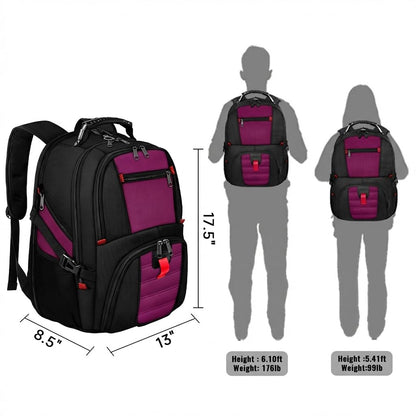 YOREPEK Large Backpack for Men, Extra Large Laptop Backpacks for Men Women, Water Resistant Travel Backpack Airline Approved Business Work Bag Fits 17 Inch Computer, Black