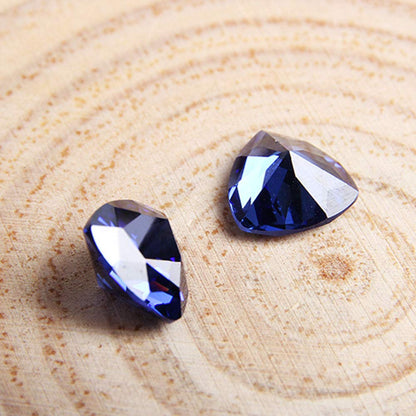 Wixine 2Pcs Beautiful Blue Tanzanite 10mm Stunning Trillion Cut Loose Gemstone