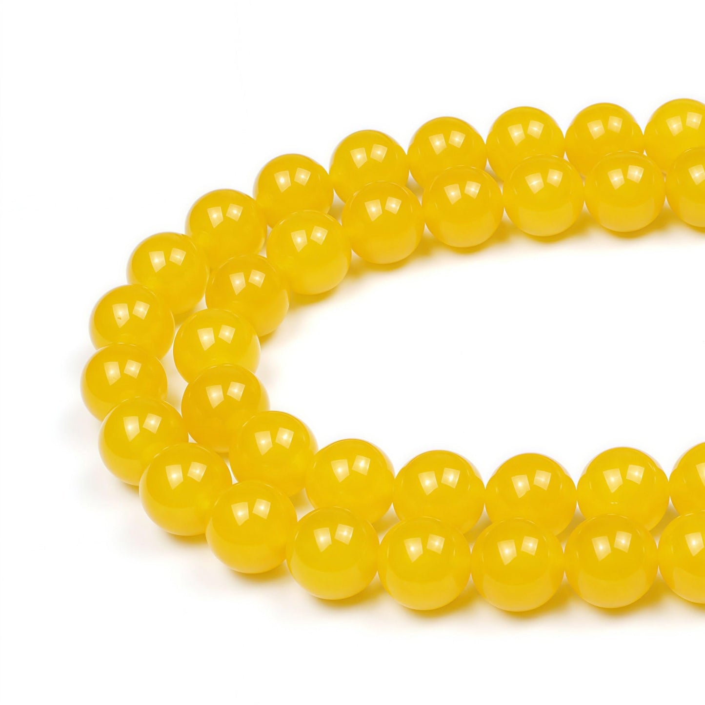 MJDCB Natural Yellow Jade Round Loose Beads for Jewelry Making DIY Bracelet Necklace (12mm)