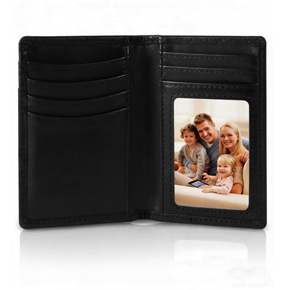 baotuiok Small Card Case Slim Mens Bifold Wallet，Thin Travel Minimalist Leather Wallet for Men， Credit Card Holder for Men(black)
