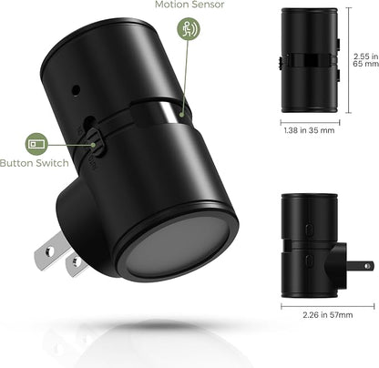 L LOHAS LED Motion Sensor Night Light, Mini Motion Activated Night Lights Plug into Wall, Rotating Motion Sensor Light Indoor, Amber-3000K-5000K, 10%-50%-100% Lumen, Hallway Bedroom Stairway, 4 Pack
