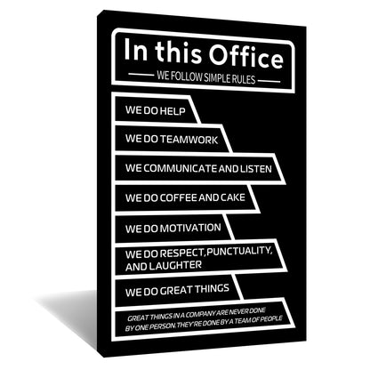 Inspirational Wall Art Home Decor In This Office Motivational Quotes Canvas Prints Inspiring Positive Picture Poster Artwork for Modern Office Workplace Hallway Stretched and Framed [12''Wx18''H]