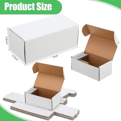 Yexiya 10 Pcs 400 Count Trading Card Storage Box Cardboard Baseball Card Storage Box Collectible Cases for Sports Gaming Cardboard Game Collecting Holder Supplies (White)