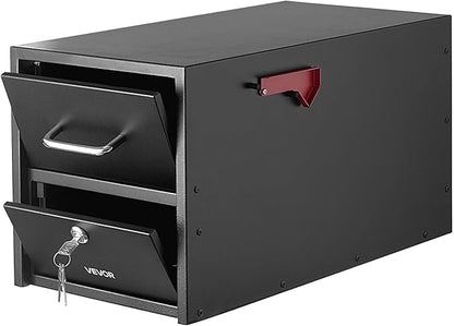VEVOR Post Mount Mailbox, Anti-Pry & Anti-Theft Mailboxes for Outside, Heavy Duty Lockable Mail Box with Magnetic Door, Weather-Resistant Metal Post Box for House Outside 21.06 x 10.63 x 11.22 in