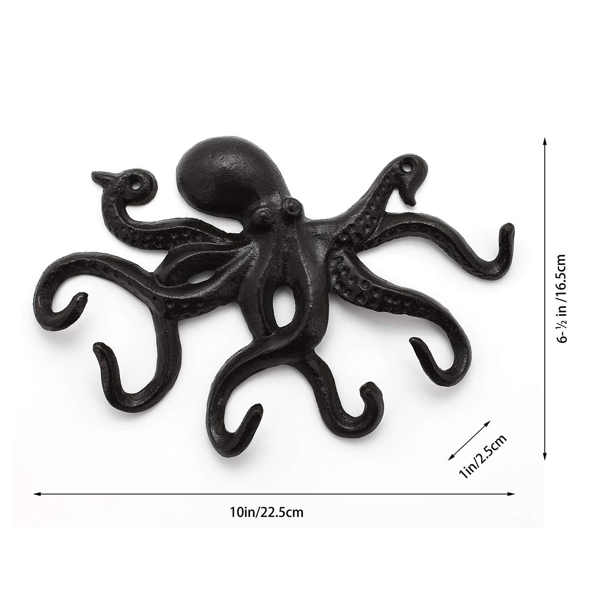 ChasBete Key Holder for Wall, Octopus Coat Hooks Wall Mounted Towel Hooks, Heavy Duty Key Hooks Decorative with 6 arms