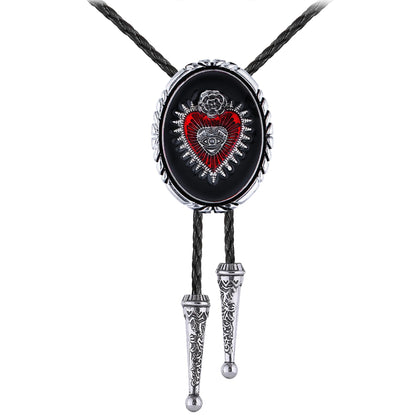 GelConnie Silver Bolo Tie for Men Women Blue Enamel Triangle Bolo Tie Silver Western Necktie Gothic Cowboy Costume