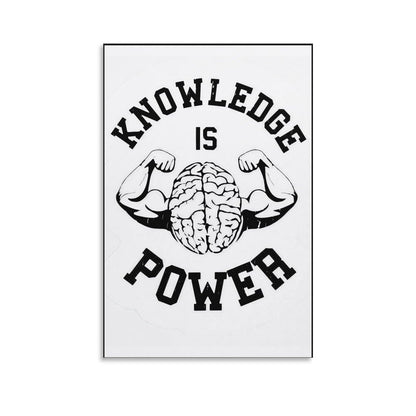 JHXNJDPOST Inspirational Poster Knowledge Is Power Educational Canvas Wall Art Aesthetic Decorative Painting Living Room Classroomstyle-11 12x18inch(30x45cm)