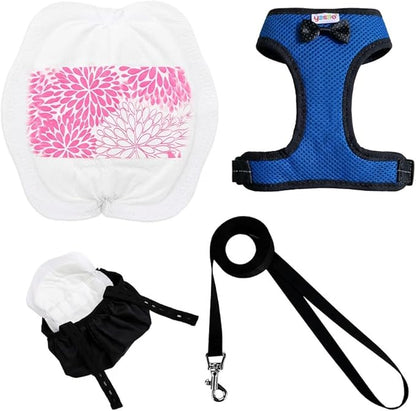Washable Chicken Diaper Harness with Poop Bag | Leak-Resistant Adjustable Vest for Hens Ducks, Indoor Pet Poultry, 12-Hour Dryness Tested (Large, Blue)