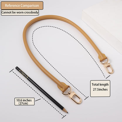 Genuine Vachetta Leather Short Shoulder Strap Compatible with Speedy 25 30 & Soft Speedy 30, Handmade Replacement Armpit Bag Strap with Precision Stitching Beeswax/Apricot (Length:27.5in-Beeswax)