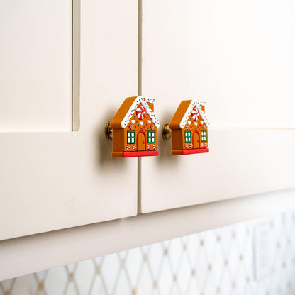 Knobēz 12pk Gingerbread House Decorative Knob Covers - Christmas Ornaments